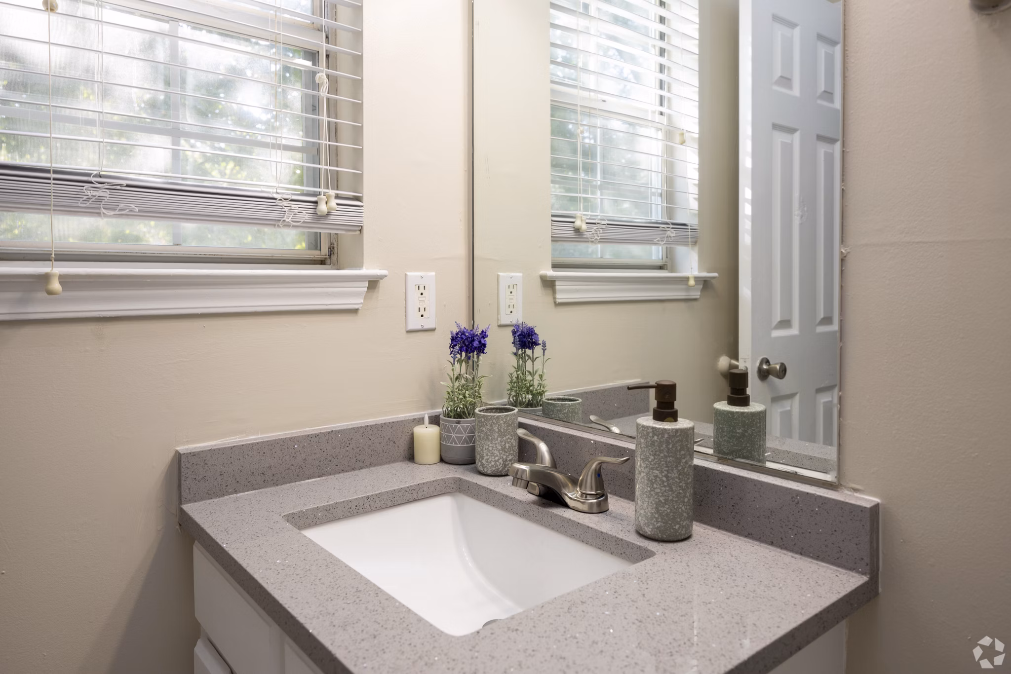 bathroom at Aqua at Sandy Springs Apartments