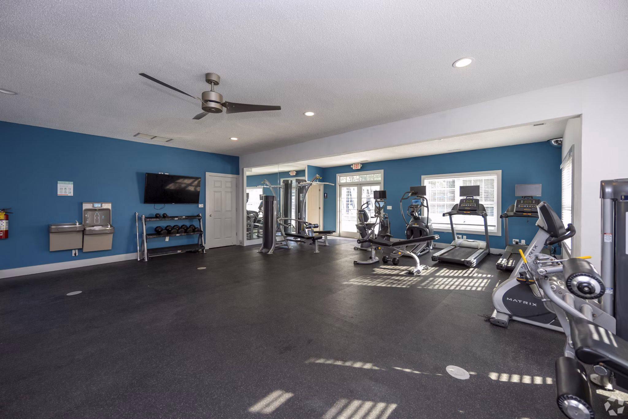 fitness center at Aqua at Sandy Springs Apartments