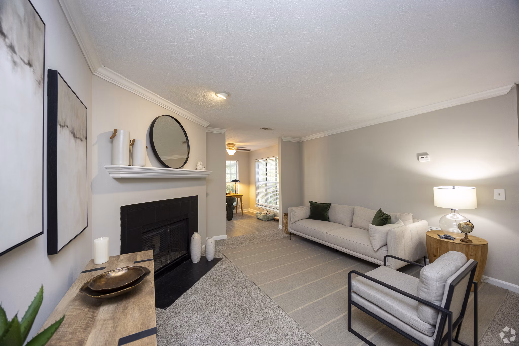 living room at Aqua at Sandy Springs Apartments