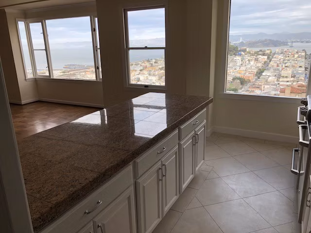 kitchen at 1000 Green Apartments