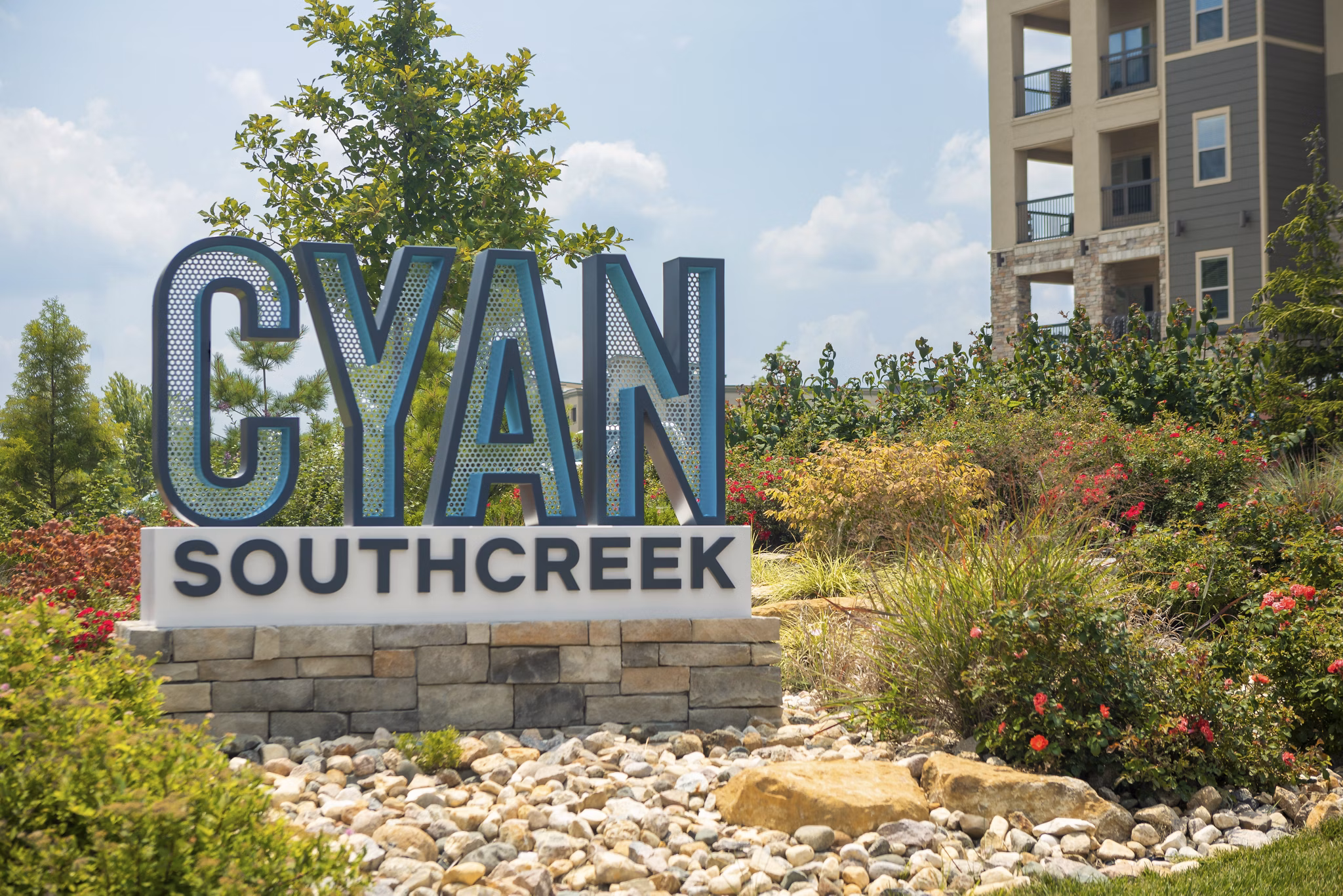 signage at Cyan Southcreek Apartments