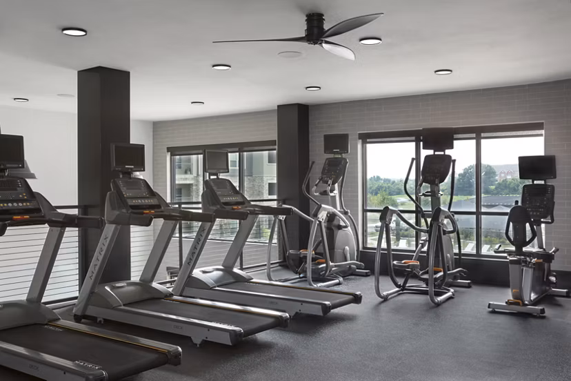 fitness center at Cyan Southcreek Apartments