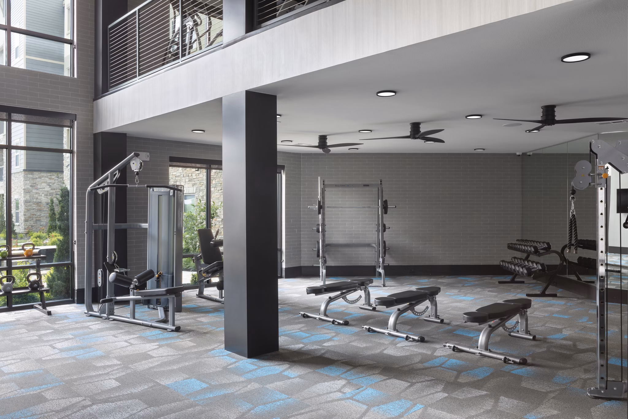 fitness center at Cyan Southcreek Apartments