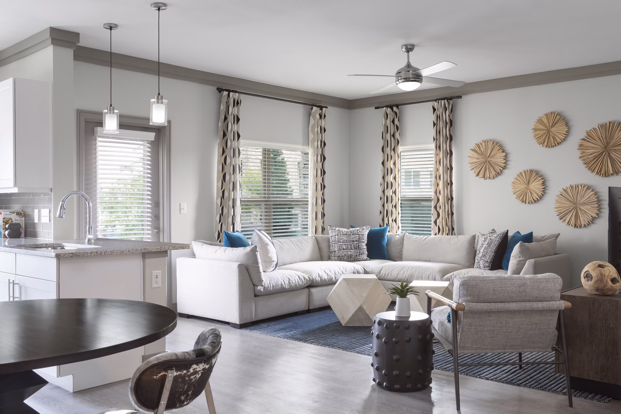 living room at Cyan Southcreek Apartments
