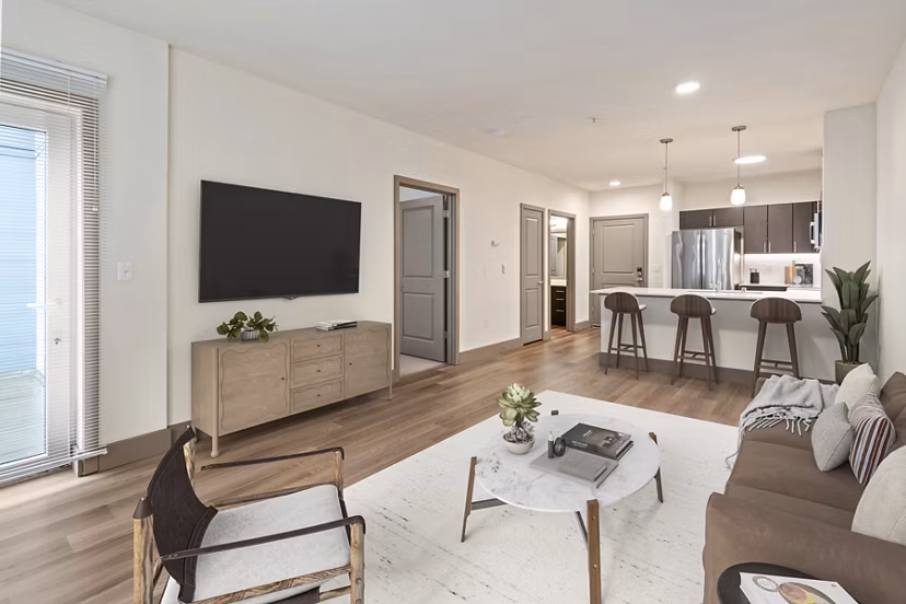 living room at Pratt Park Apartments