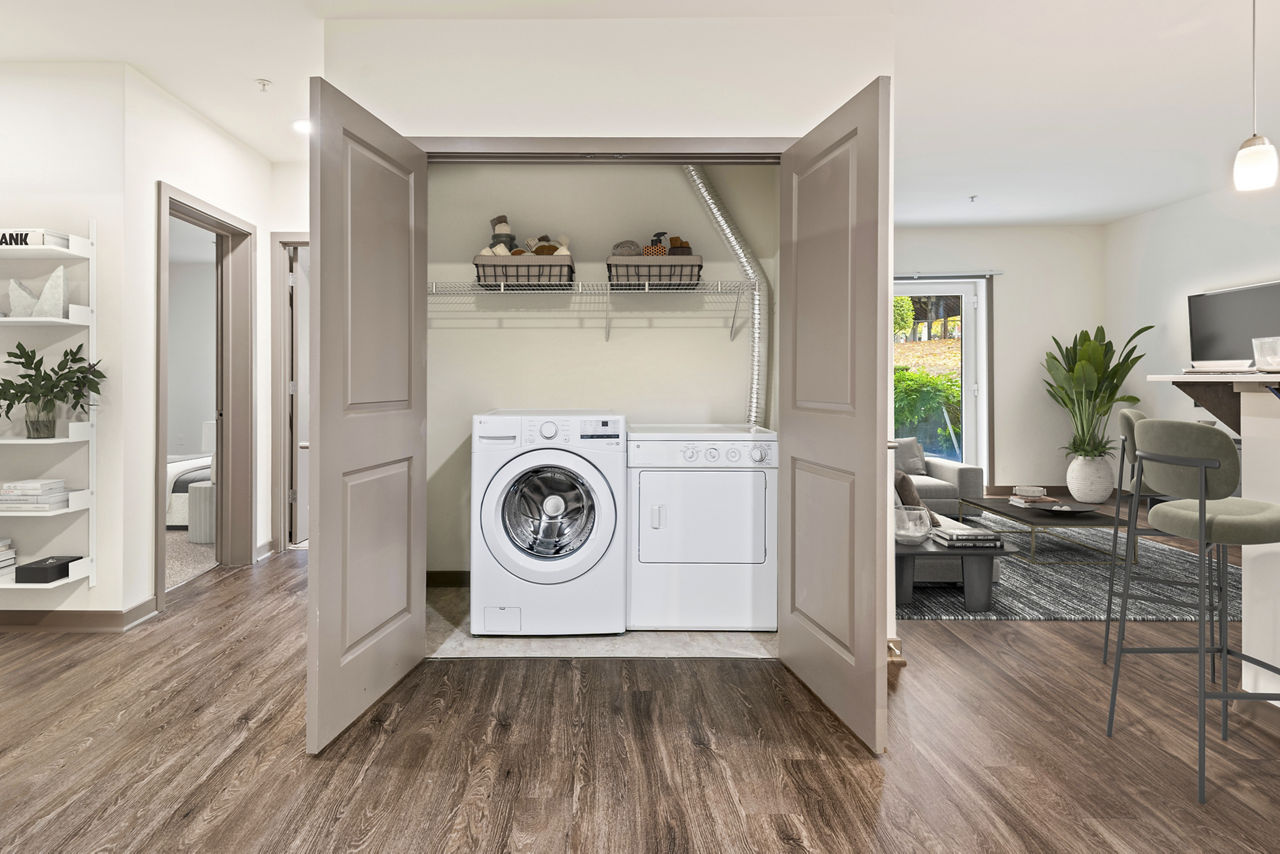 Laundry room at Pratt Park Apartments