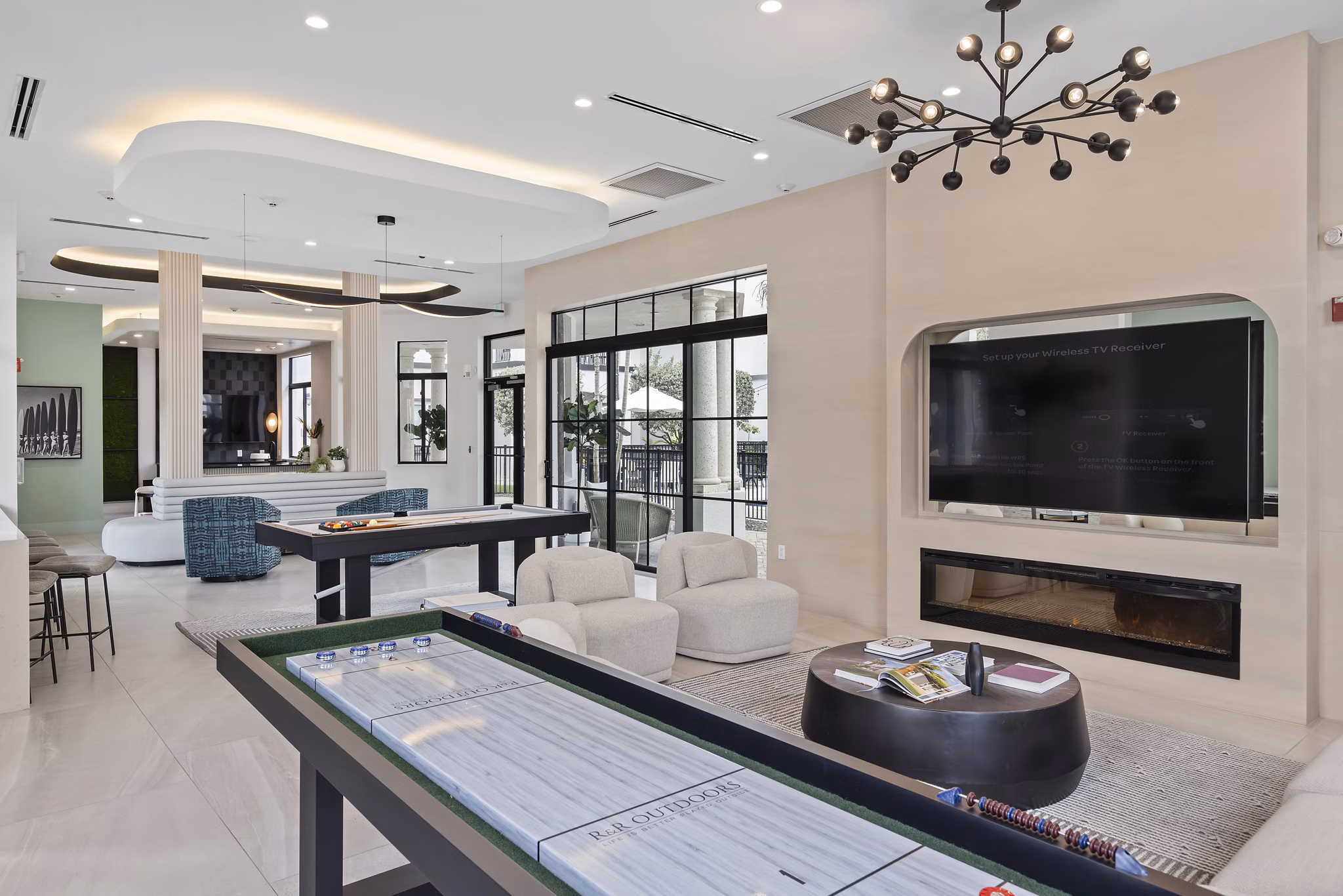 clubhouse game room at Cordoba Apartments
