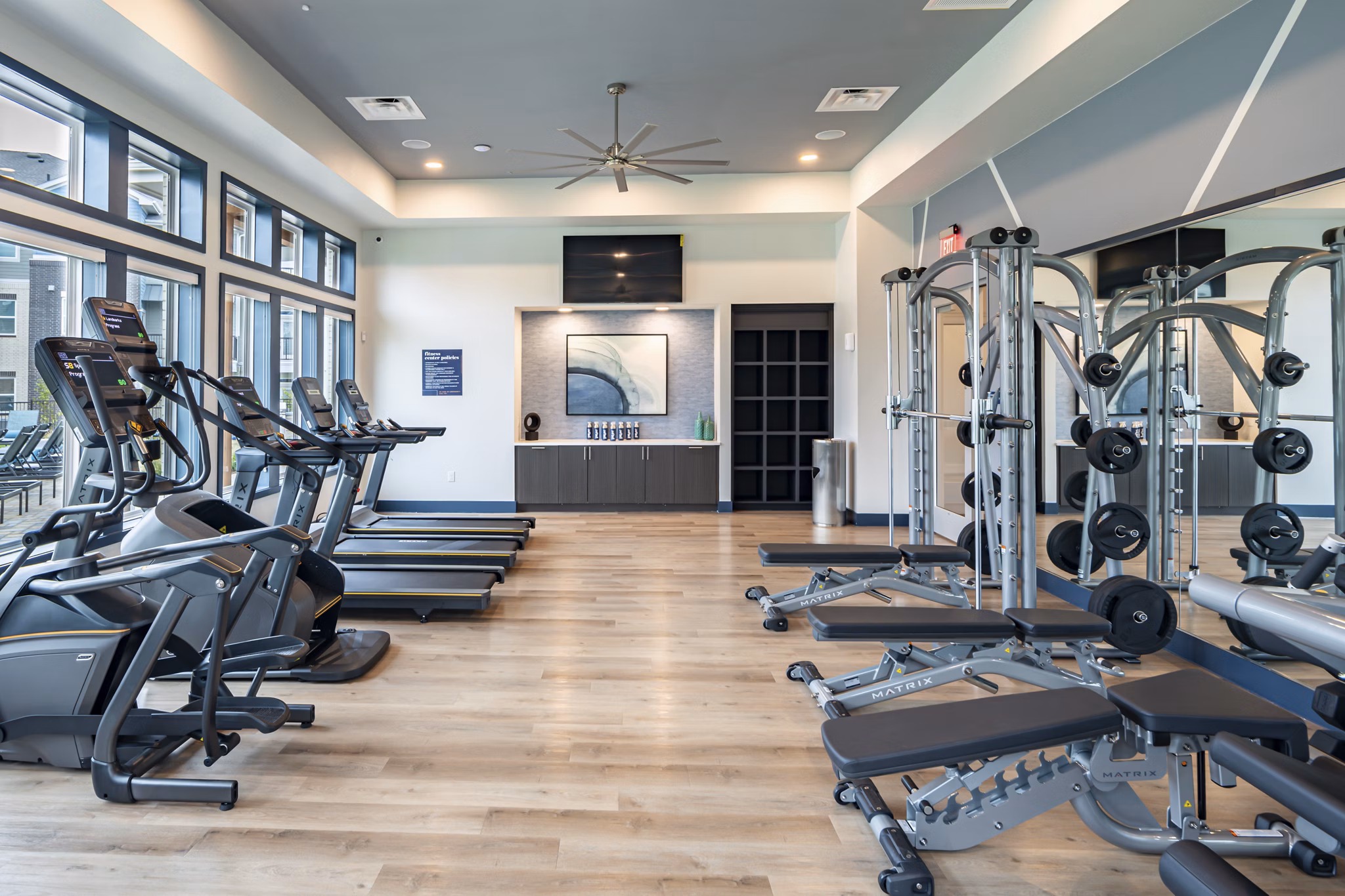 fitness center at The Westlyn Apartments