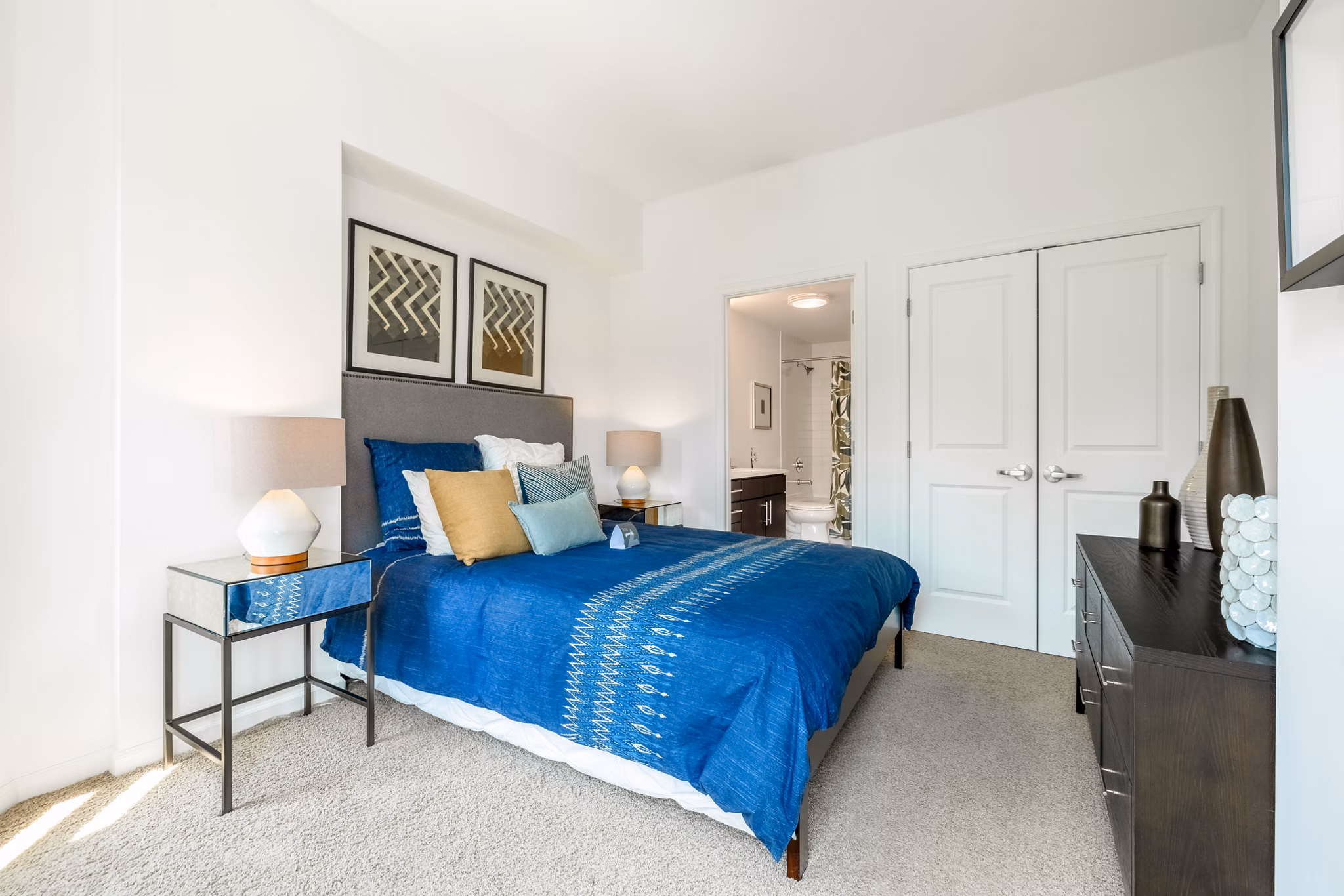 bedroom at 14W Apartments