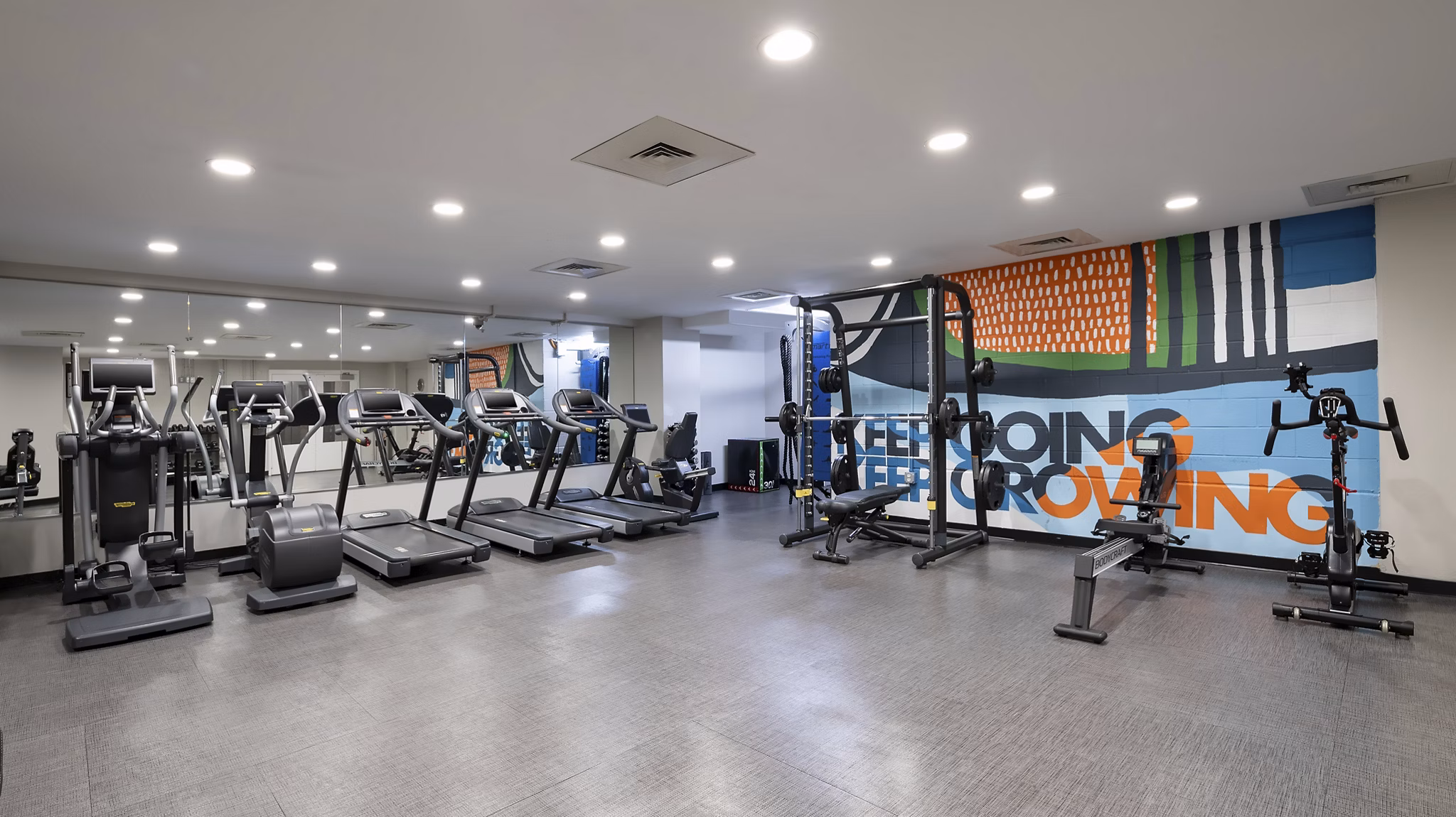 fitness center at Pearson Square Apartments