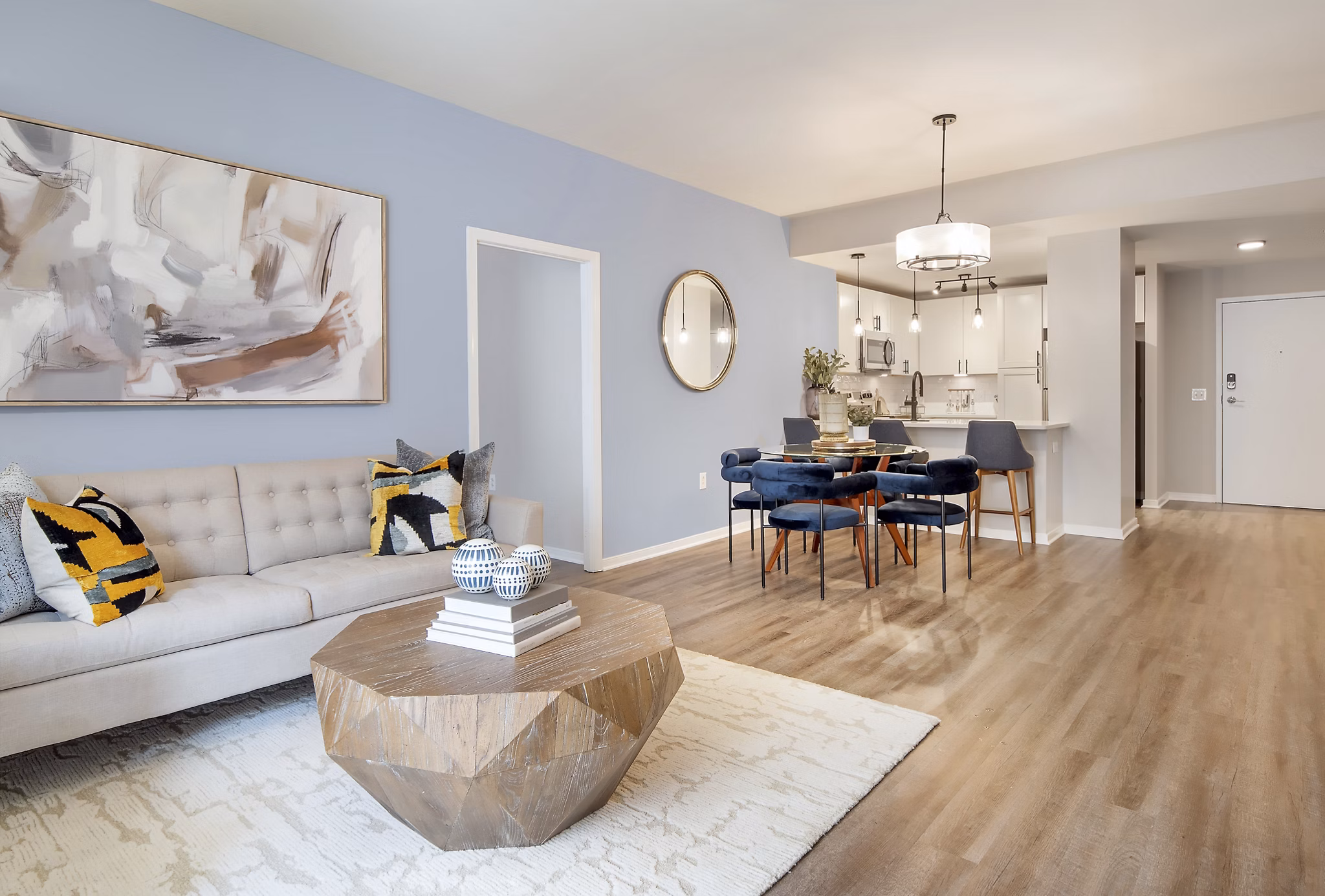 living room at Pearson Square Apartments