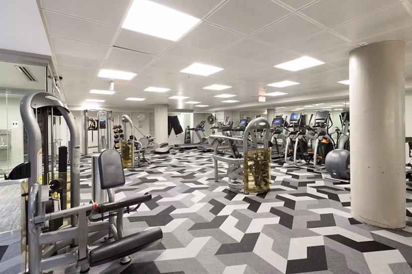 fitness center at Senate Square Apartments
