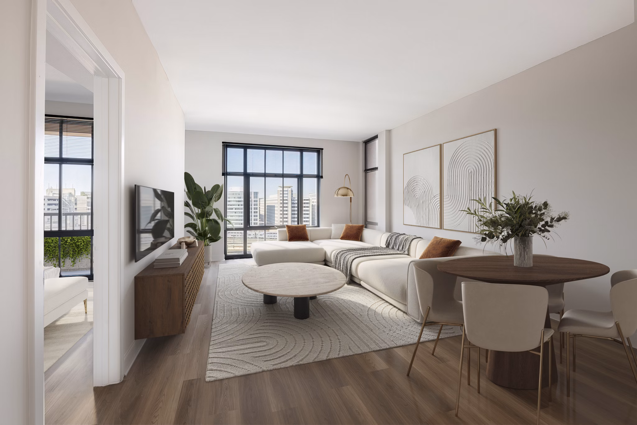 living room at Senate Square Apartments