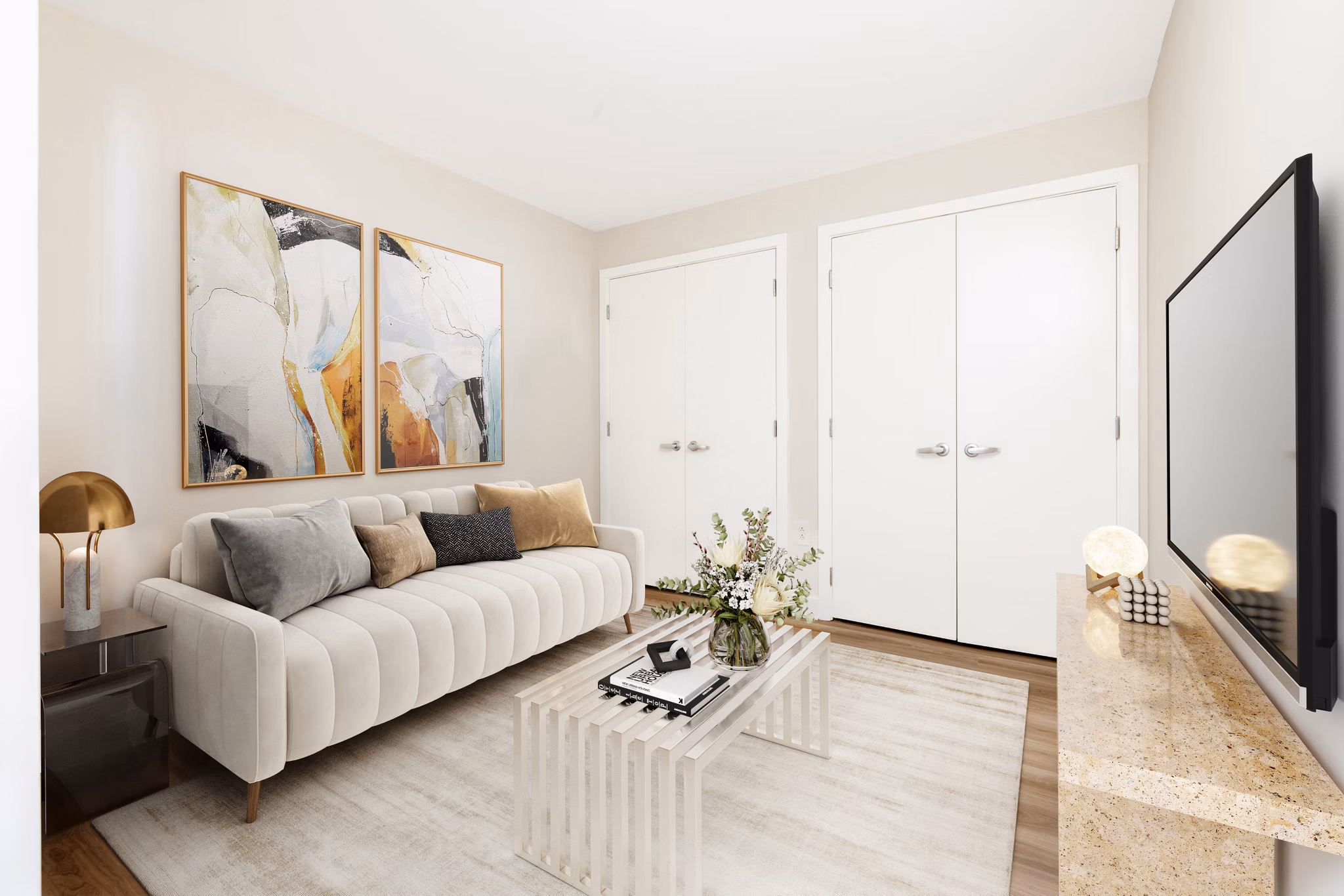 living room at Senate Square Apartments
