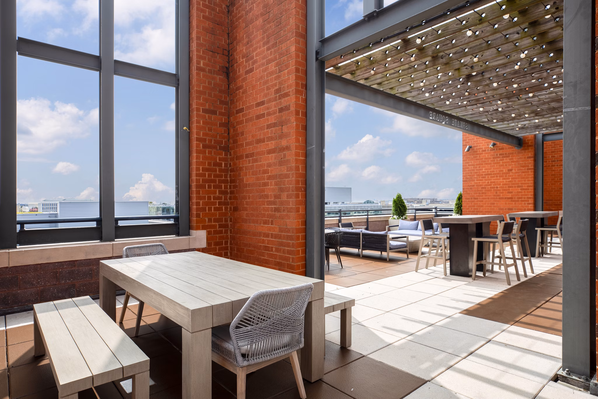 grill area at Senate Square Apartments