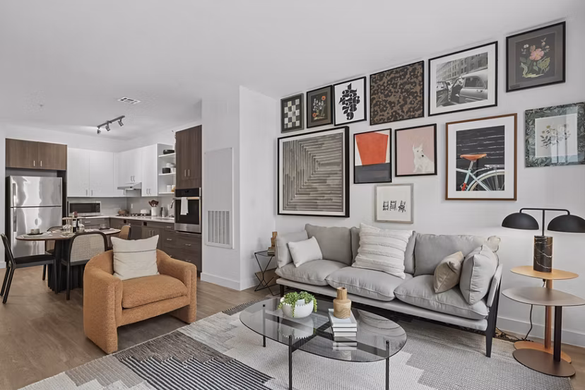 living room at The 266 Framingham Apartments 