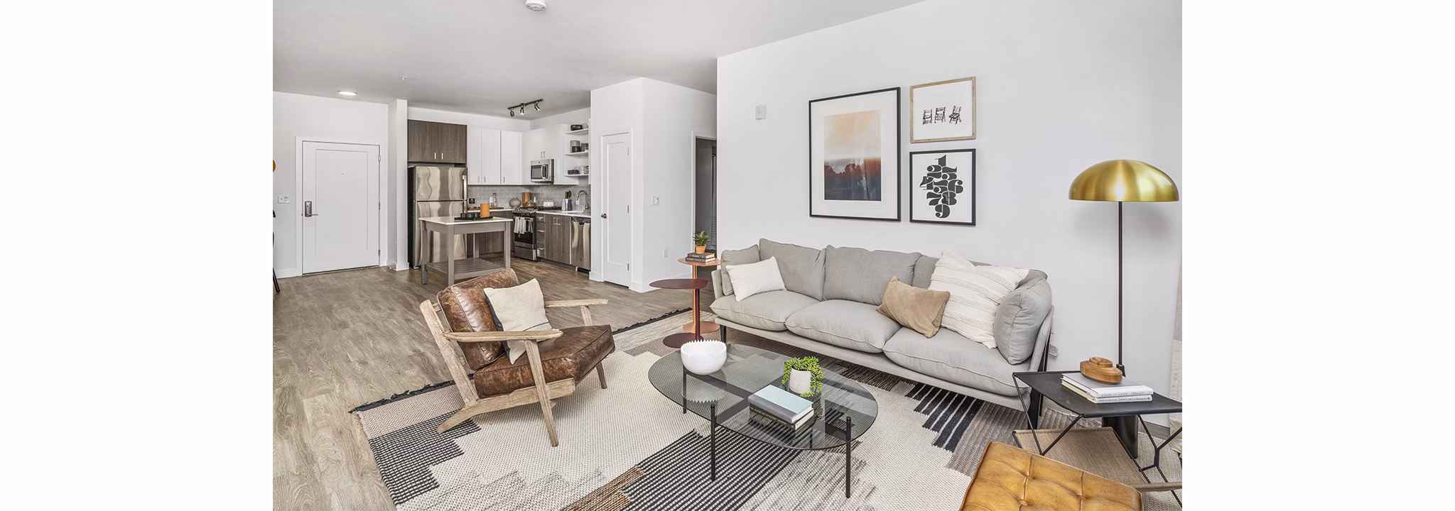 living room at The 266 Framingham Apartments 