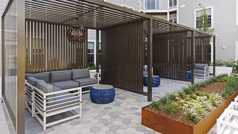 patio at The 266 Framingham Apartments 