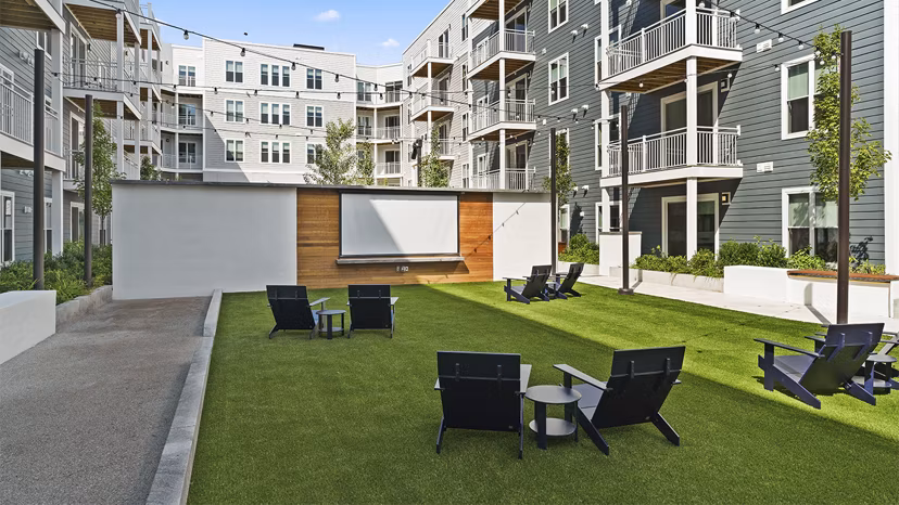 patio at The 266 Framingham Apartments 
