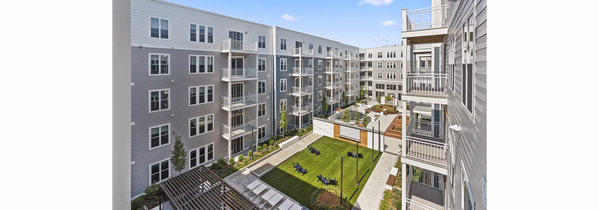 patio at The 266 Framingham Apartments 