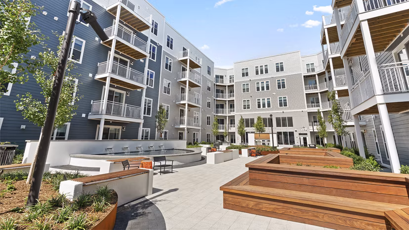 patio at The 266 Framingham Apartments 