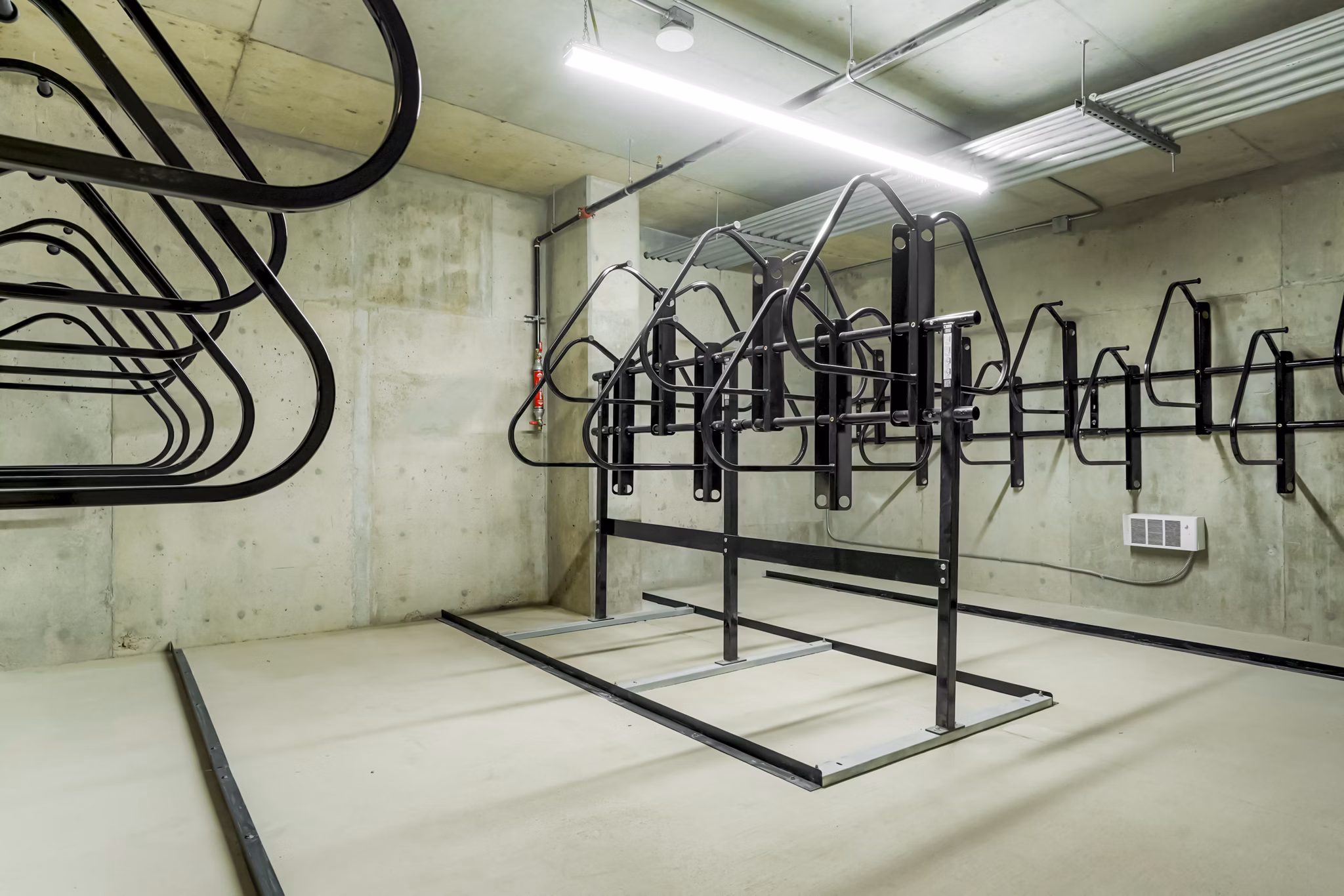 bike storage at The Gauge Apartments