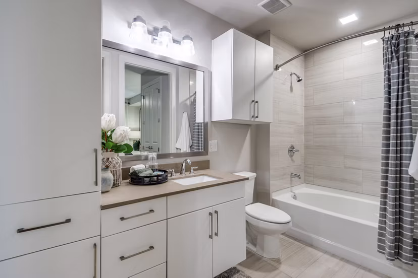bathroom at Montrose at Buffalo Bayou Apartments