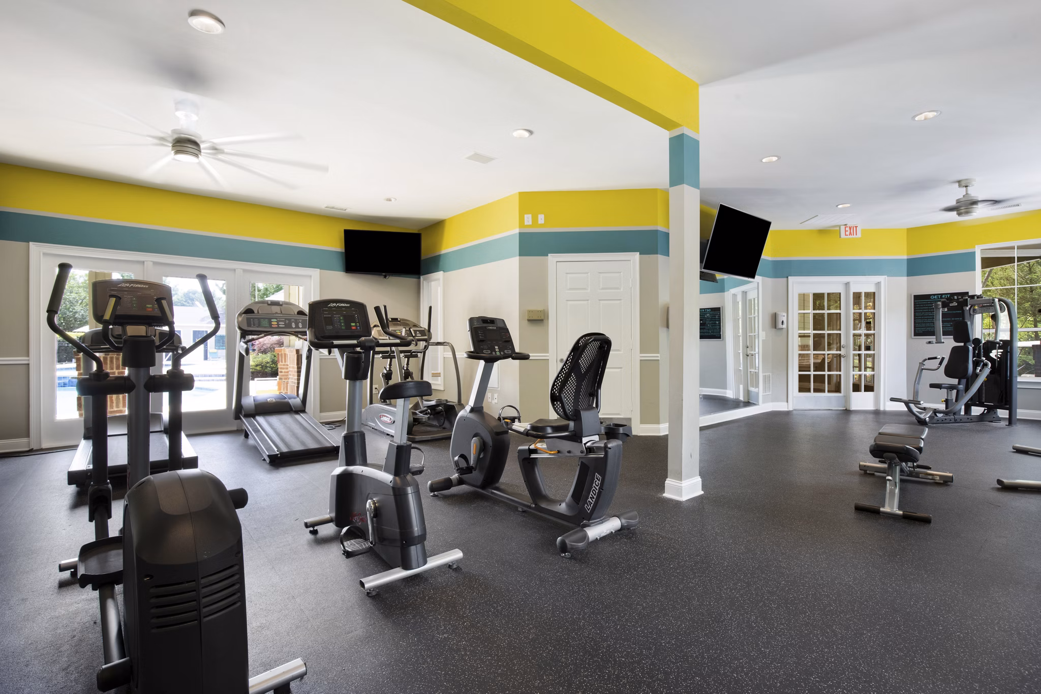 fitness center at The Madison Apartments