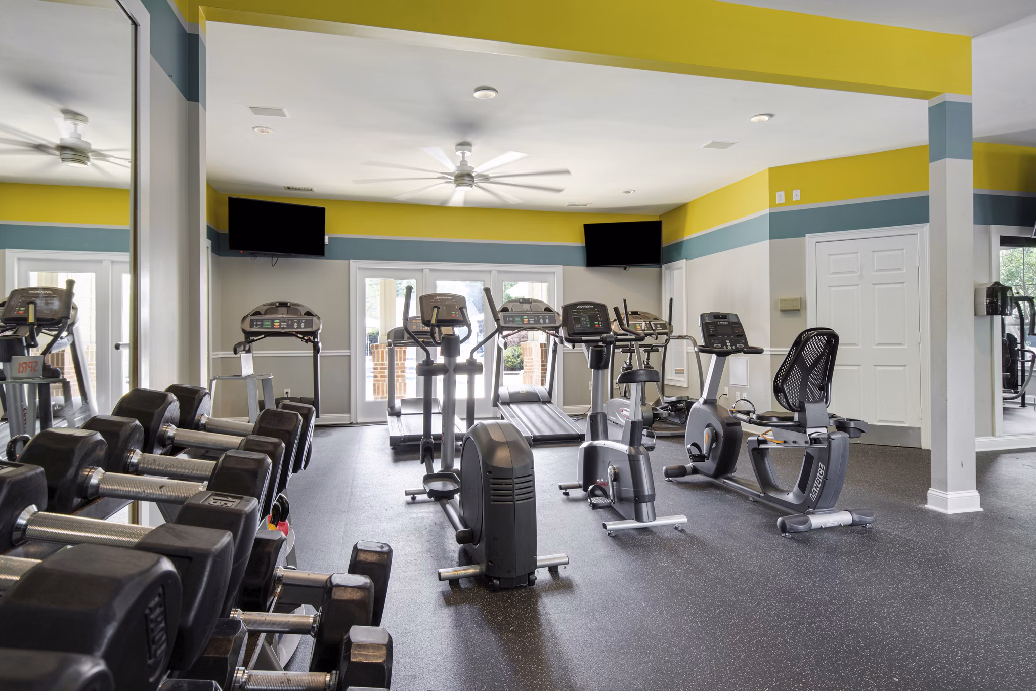 fitness center at The Madison Apartments