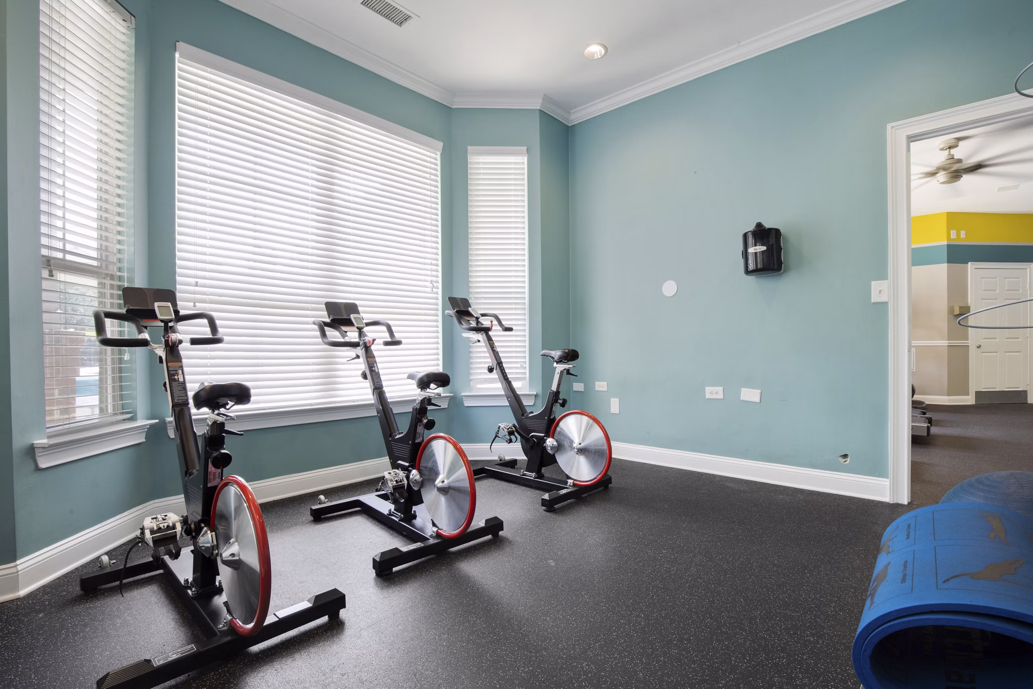 yoga/spin studio at The Madison Apartments