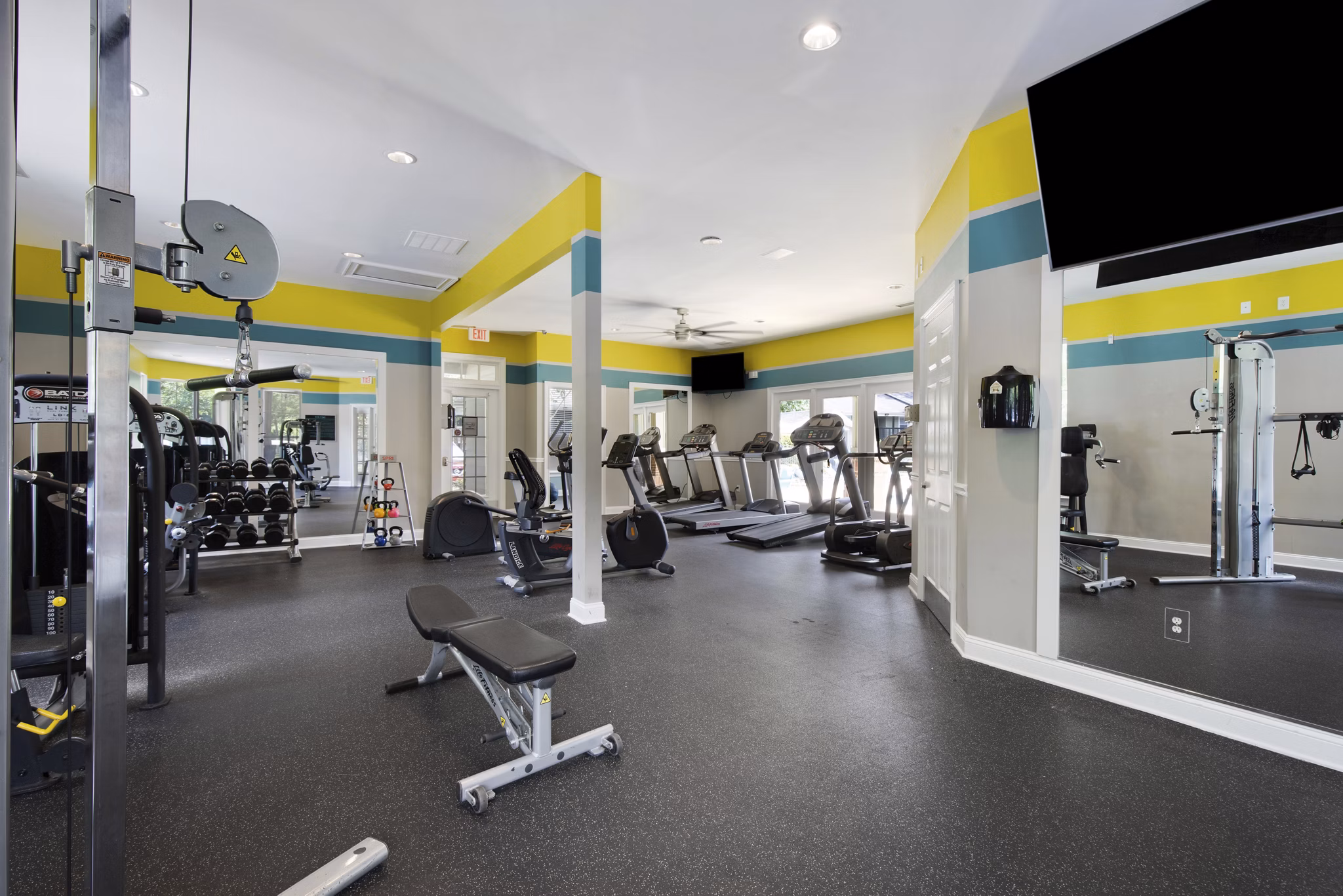 fitness center at The Madison Apartments