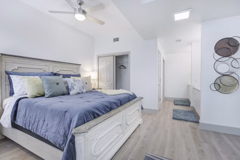bedroom at The Kensington Apartments