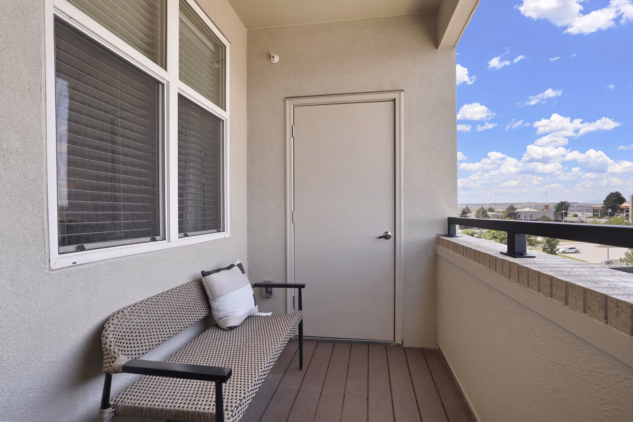 Patio at Elevation at County Line Station Apartments