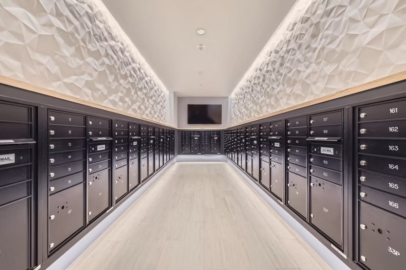 mail room at Knox Apartments 