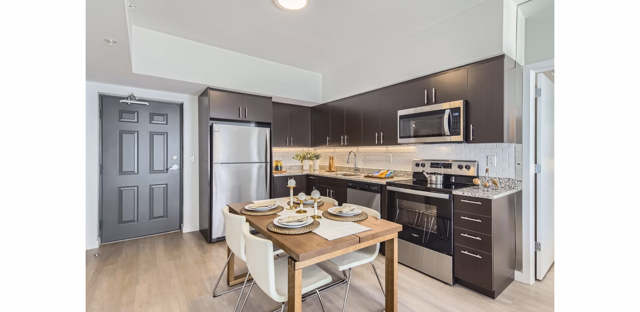 kitchen at Amelia Apartments