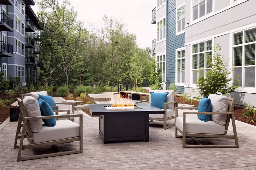fire pit/patio at Attwell off Main Apartments