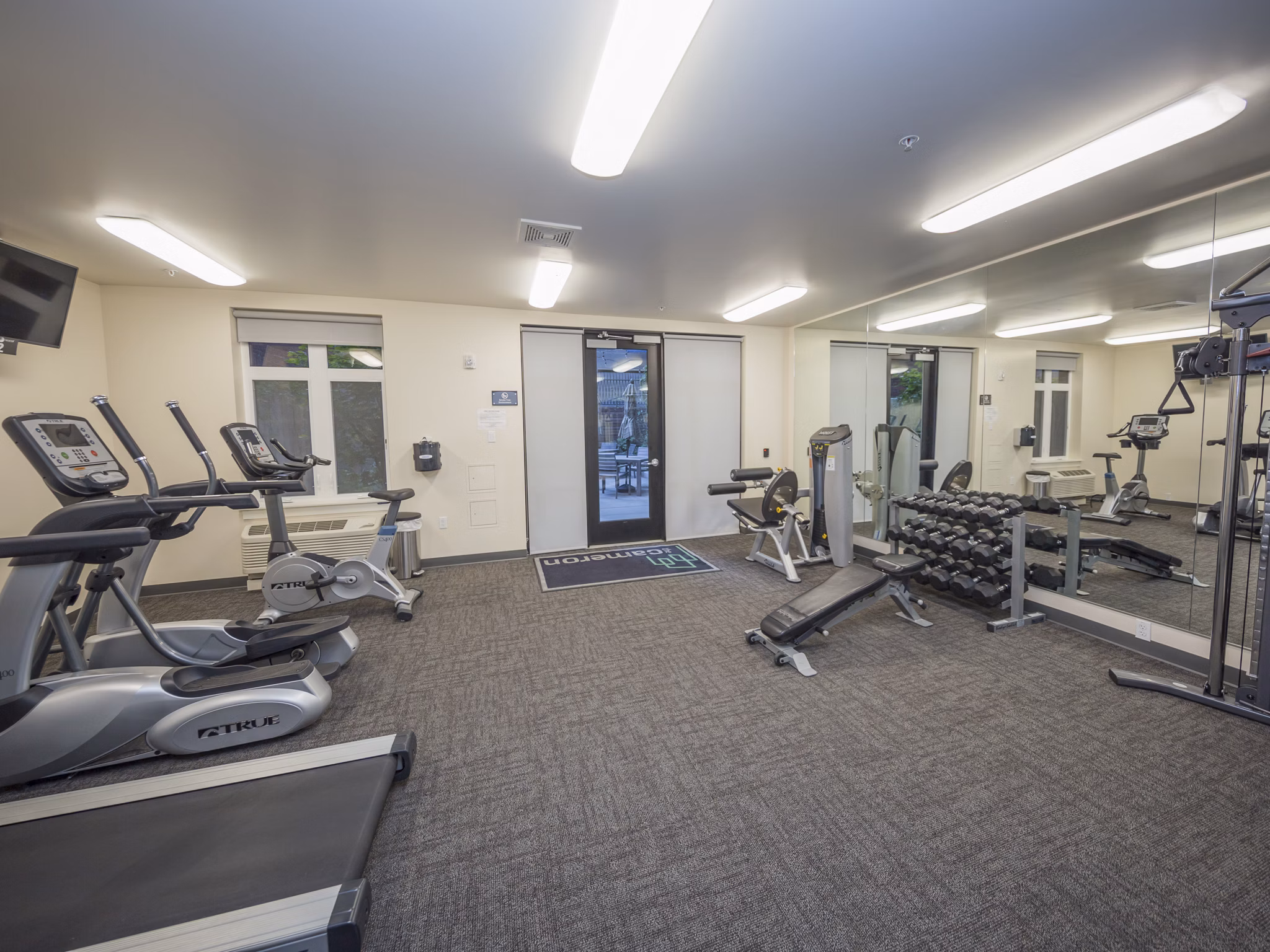 fitness center at The Cameron Apartments