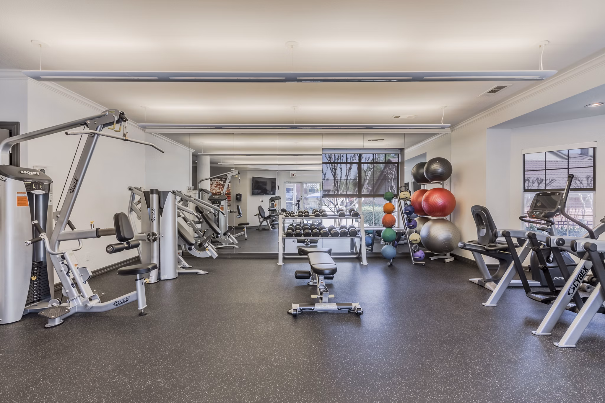 fitness center at Canterbury Courts Apartments