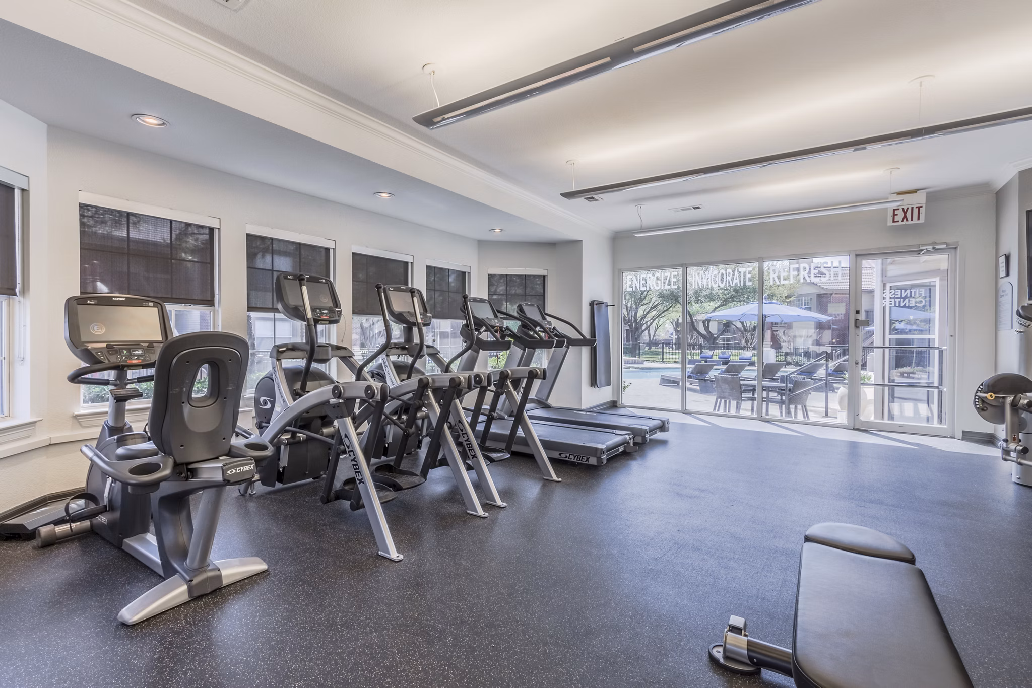 fitness center at Canterbury Courts Apartments