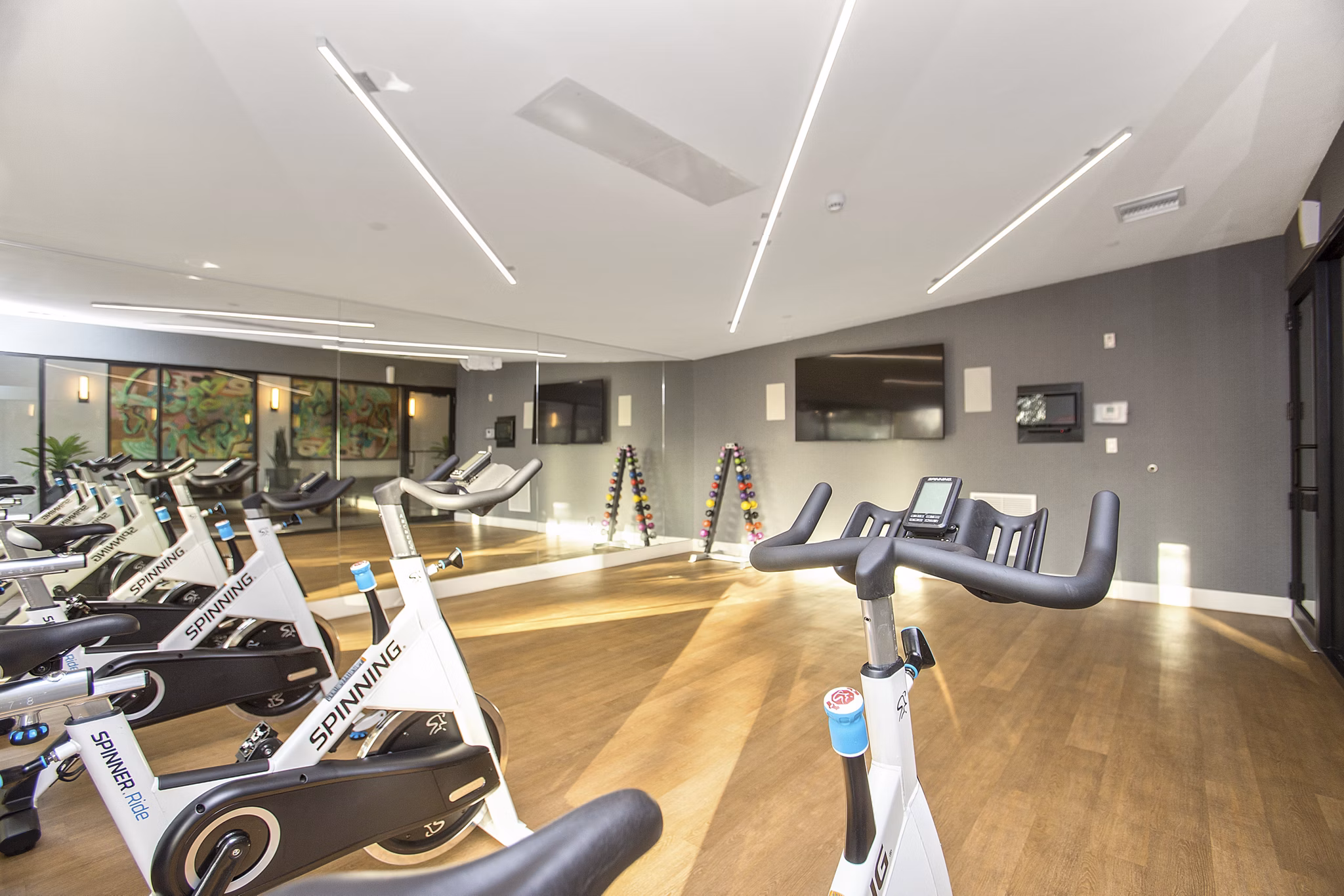 fitness center at Club Prado Apartments