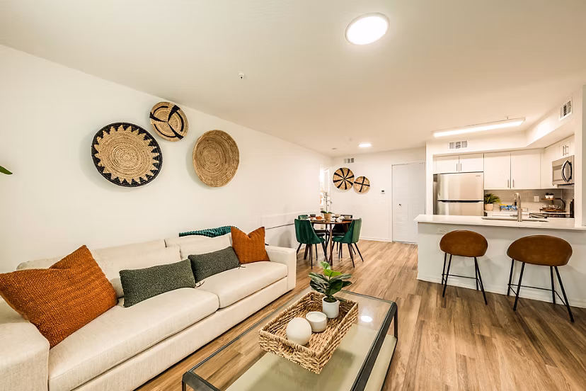 living room at Emerald Grove Apartments