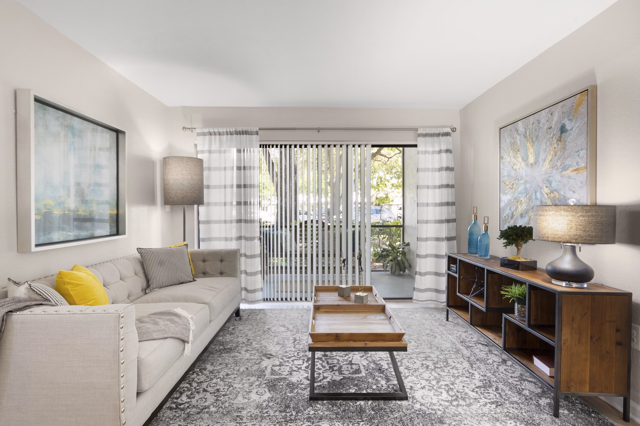living room at Emerald Palms Apartments