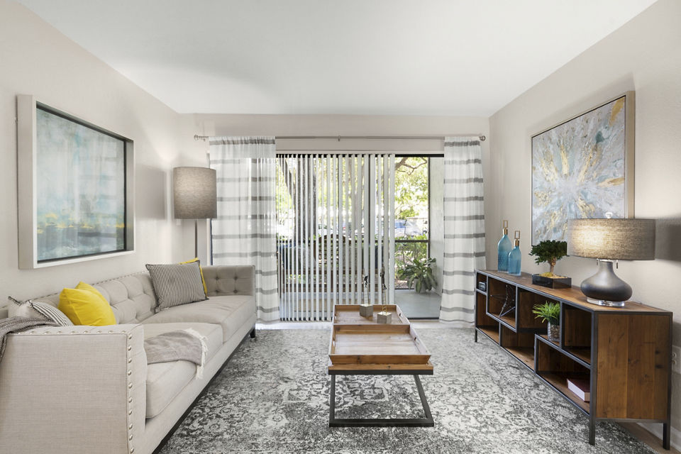 living room at Emerald Palms Apartments