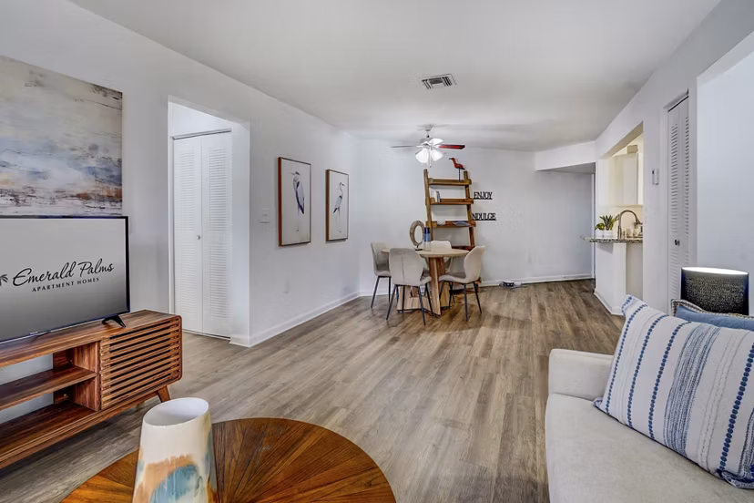 living room at Emerald Palms Apartments