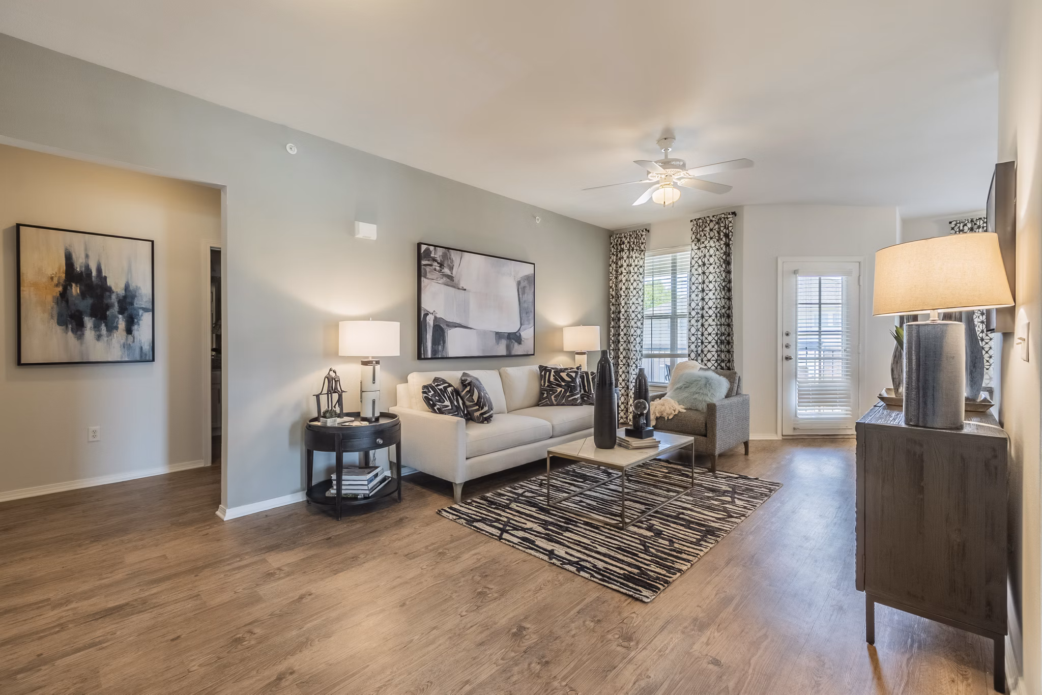 living room at Grand Estates at Keller Apartments