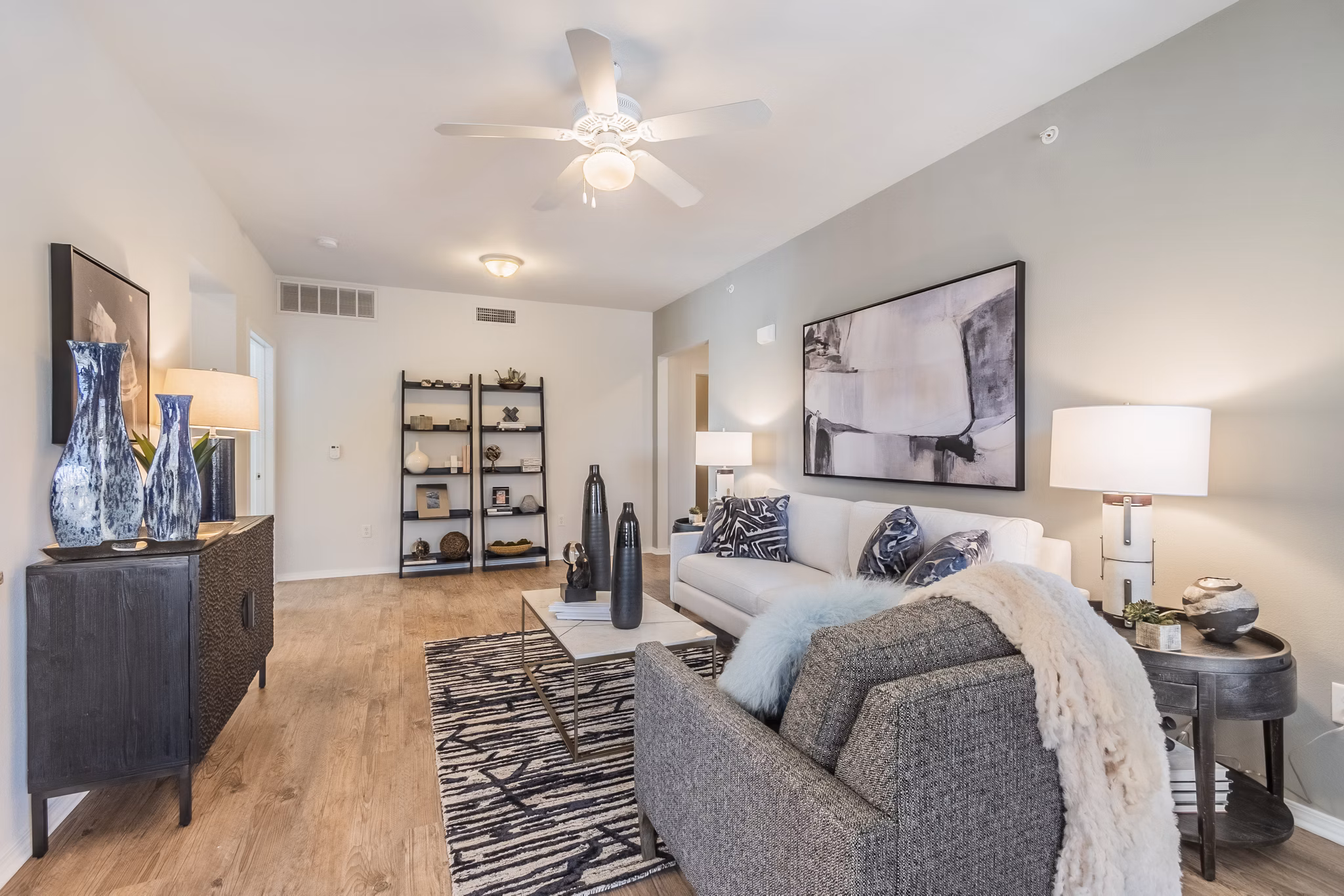 living room at Grand Estates at Keller Apartments