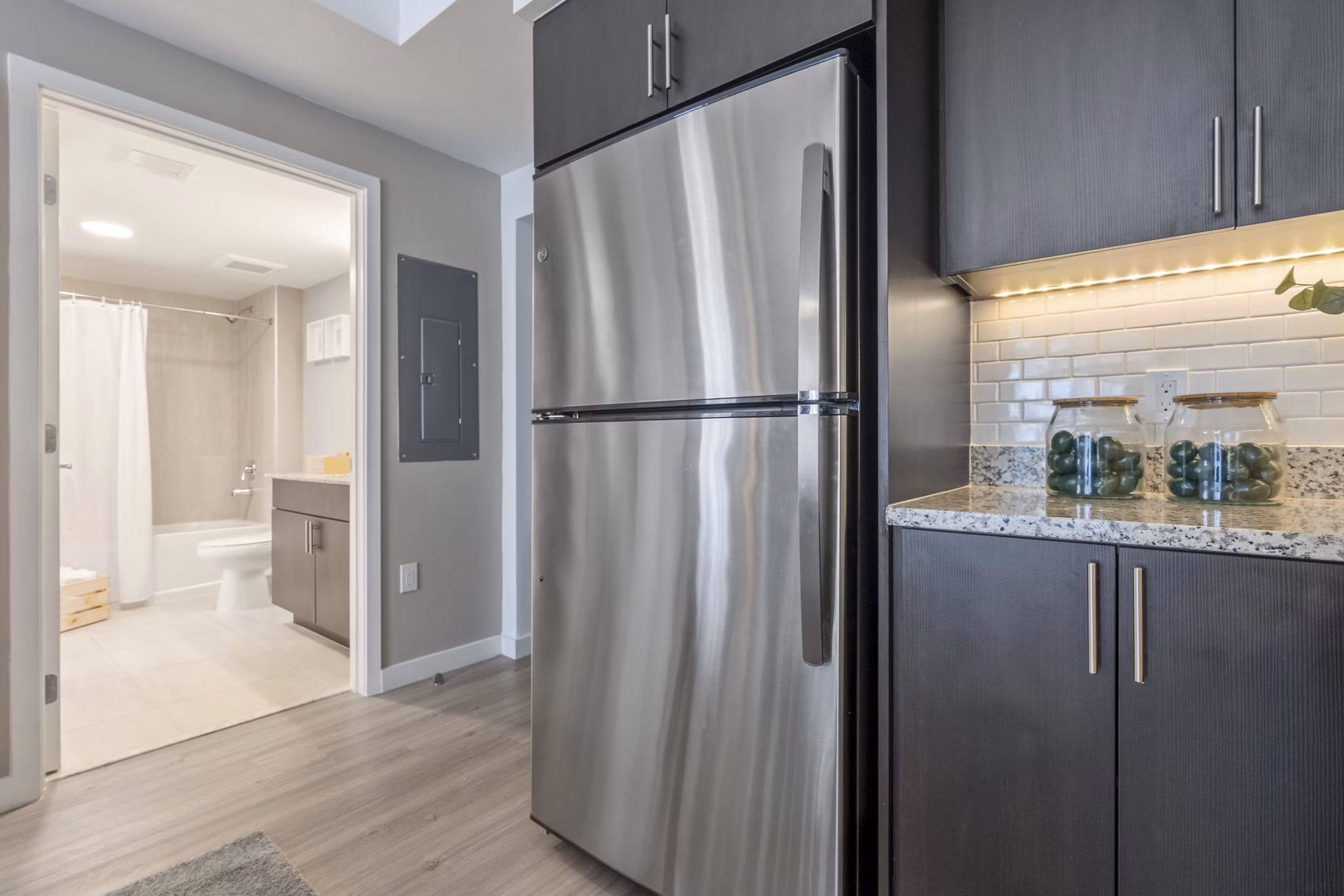 kitchen at LoHi Gold Apartments