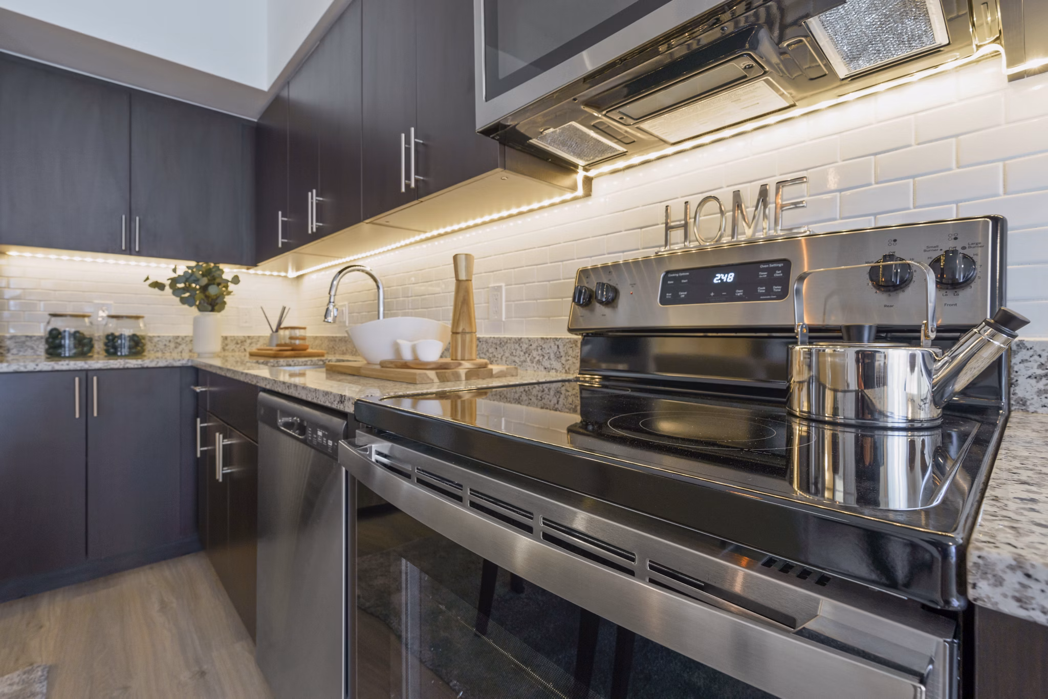 kitchen at LoHi Gold Apartments