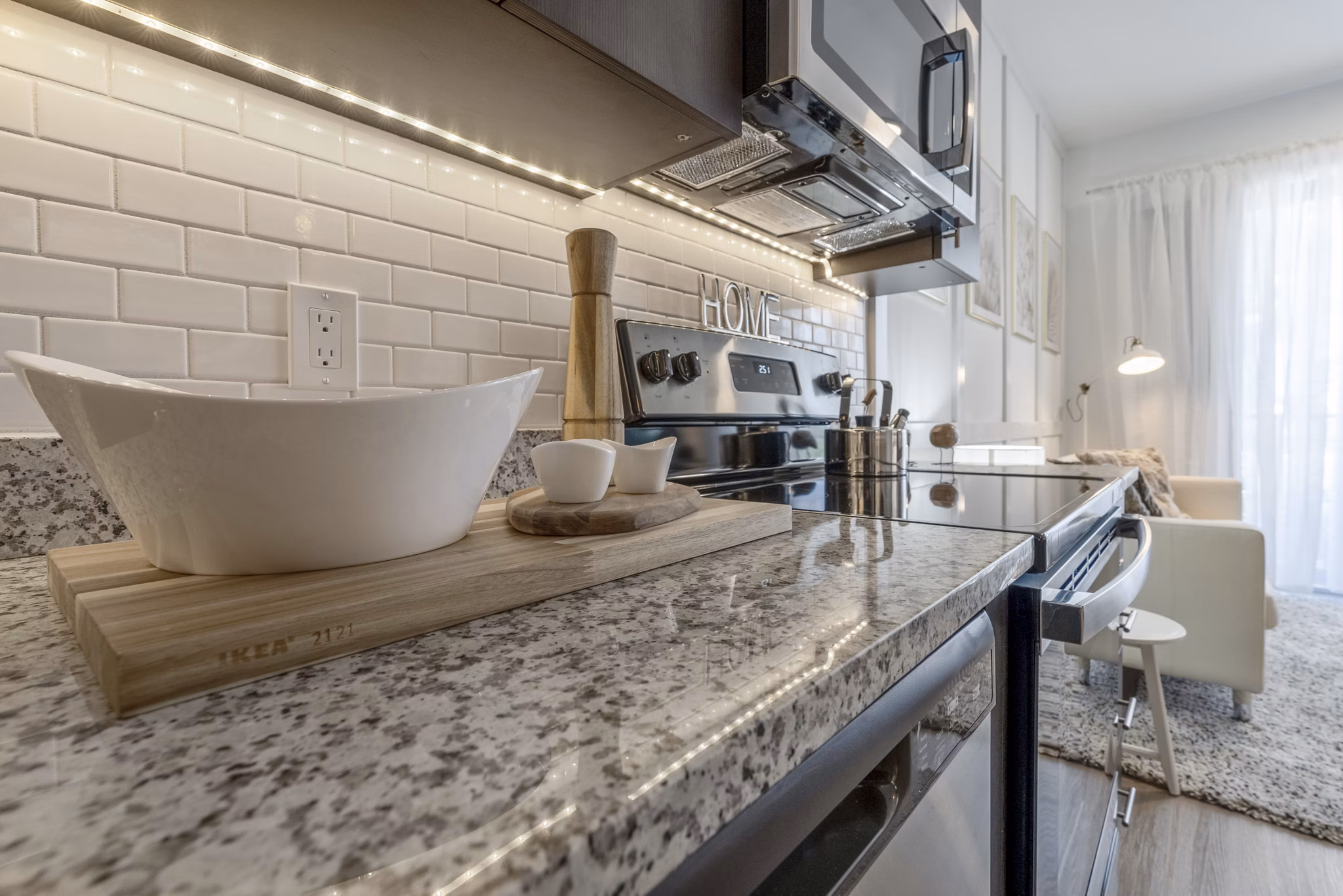 kitchen at LoHi Gold Apartments