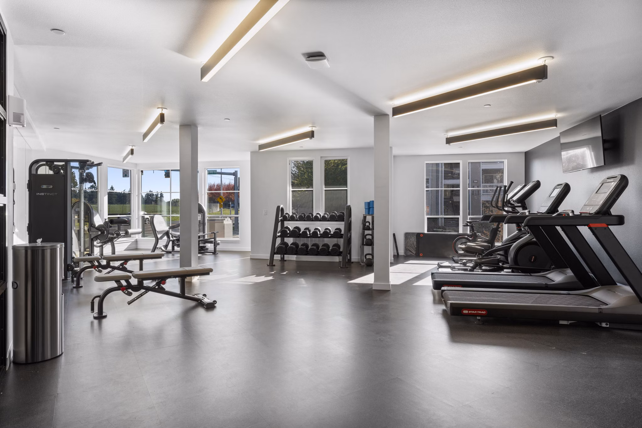 fitness center at The Lark Apartments